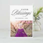 Manuscript Elegant Easter Blessing Feestdagenkaart (Staand voorkant)