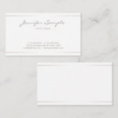 Manuscript Elegant Professional Modern Plain Silve Visitekaartje (Voorkant / Achterkant)
