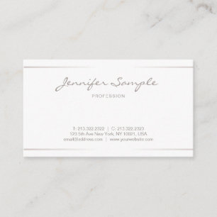 Manuscript Elegant Professional Modern Plain Silve Visitekaartje