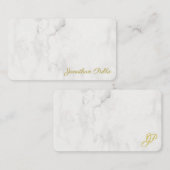 Manuscript Elegant White Marble Sjabloon Gold Text (Voorkant / Achterkant)