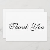 Manuscript elegant zwart wit Dank u wel (Voorkant / Achterkant)