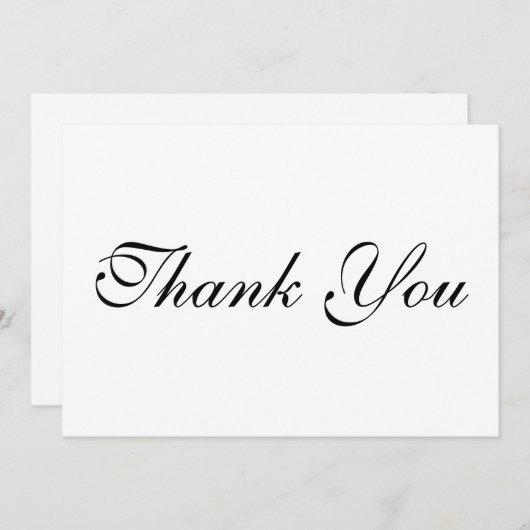 Manuscript elegant zwart wit Dank u wel (Voorkant / Achterkant)