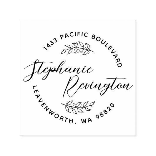 Manuscript en bladeren | Creëer Uw eigen naam en a Zelfinktende Stempel (Design)