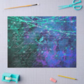 Manuscript en Lichten op Paarse en Groene Decoupag Tissuepapier (Craft)