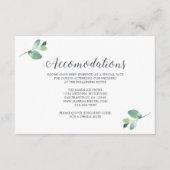 Manuscript Eucalyptus Foliage Wedding Accommodatio Informatiekaartje (Voorkant)