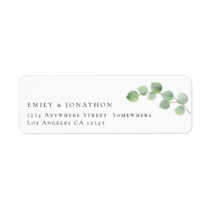 Manuscript Eucalyptus Informal Return Name Address Etiket