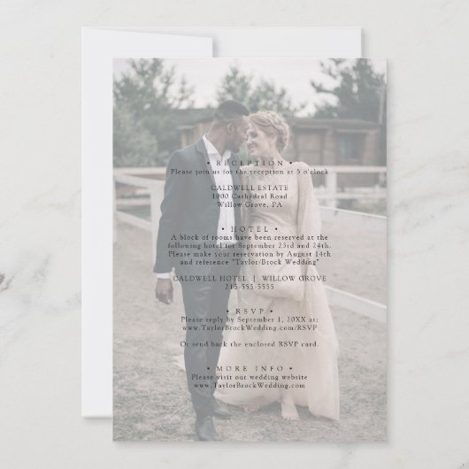  Manuscript Faded Foto voor en Rug Weddenschap Kaart (Achterkant)