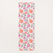 Manuscript Floral Print Peach Blush Pink Yoga Mat (Achterkant)