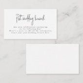 Manuscript Font Black & White Post Wedding Brunch Informatiekaartje (Voorkant / Achterkant)