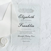 Manuscript Formal Black en White Wedding Acryl Uitnodigingen