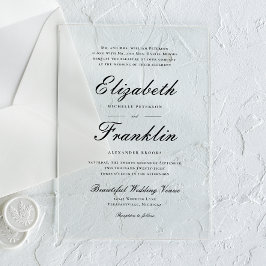  Manuscript Formal Black en White Wedding Acryl Uitnodigingen