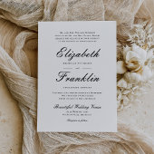 Manuscript Formal Black en White Wedding Kaart