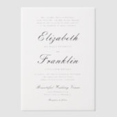 Manuscript Formal Black en White Wedding Vellum Uitnodigingen (Voorkant)