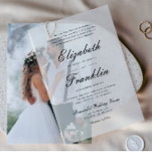 Manuscript Formal Black en White Wedding Vellum Uitnodigingen