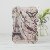 Manuscript Franse landvlinder Paris Eiffel Tower Kaart (Staand voorkant)