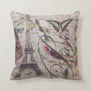 Manuscript Franse landvlinder Paris Eiffel Tower Kussen