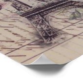 Manuscript Franse landvlinder Paris Eiffel Tower Poster (Hoek)