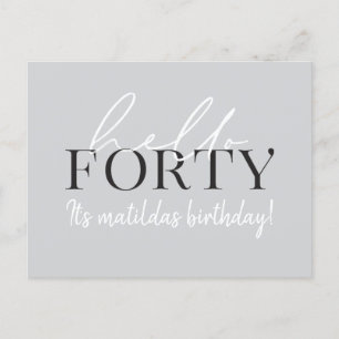 Manuscript & geometrische 40e verjaardagsuitnodigi uitnodiging briefkaart