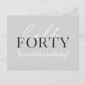 Manuscript & geometrische 40e verjaardagsuitnodigi uitnodiging briefkaart (Voorkant)