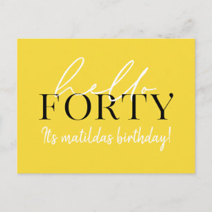 Manuscript & geometrische 40ste verjaardag briefkaart