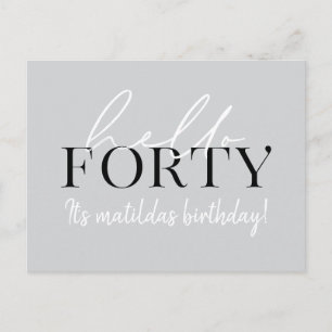Manuscript & geometrische 40ste verjaardag briefkaart