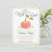 Manuscript Glitter Pumpkin Herfst in Love Vrijgeze Kaart (Staand voorkant)