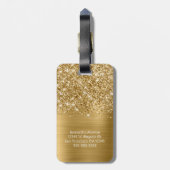Manuscript Glittery Gold Glam Bagagelabel (Achterkant verticaal)