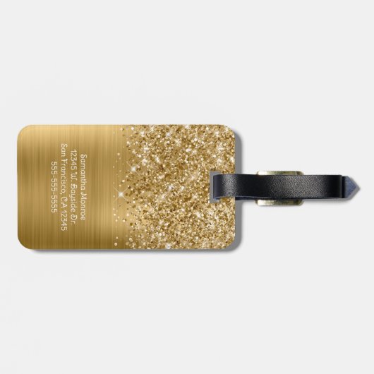 Manuscript Glittery Gold Glam Bagagelabel (Achterkant horizontaal)