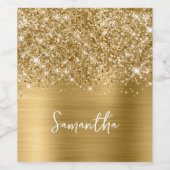 Manuscript Glittery Gold Glam Wijn Etiket (Enkel label)