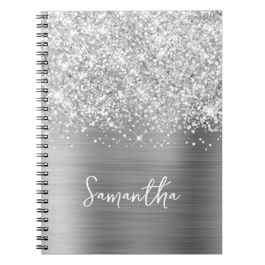 Manuscript Glittery Silver Glam Notitieboek (Voorkant)
