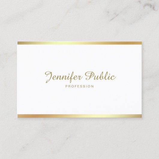 Manuscript Gold Calligrafie Moderne Verfijnde Plai Visitekaartje (Voorkant)