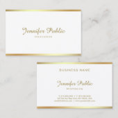 Manuscript Gold Calligrafie Moderne Verfijnde Plai Visitekaartje (Voorkant / Achterkant)