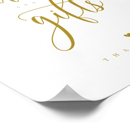 Manuscript Gold Kaarten en Gifts Sign 8x10" Poster (Hoek)