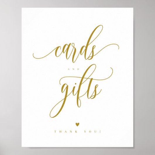 Manuscript Gold Kaarten en Gifts Sign 8x10" Poster (Voorkant)