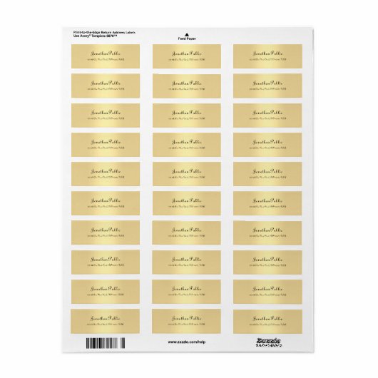 Manuscript Gold Modern Minimalistische Sjabloon me Etiket (Full Sheet)