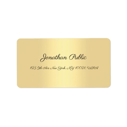 Manuscript Gold Modern Simple Sjabloon voor handsc Etiket (Voorkant)