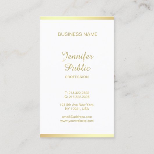 Manuscript Golden Calligraphy Creative  Modern Visitekaartje (Achterkant)