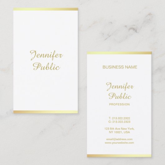 Manuscript Golden Calligraphy Creative  Modern Visitekaartje (Voorkant / Achterkant)