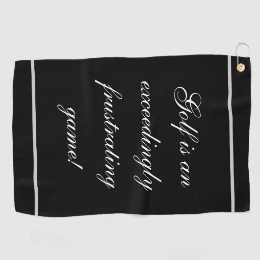 Manuscript "Golf is een buitengewoon frustrerend s Golfhanddoek (Horizontaal)