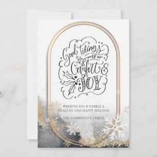 Manuscript Good Tidings of Comfort and Joy Kerstmi Feestdagenkaart