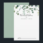 Manuscript Green Foliage Wedding Words of Wisdom Advieskaart<br><div class="desc">Deze scriptgroenbladerige trouwwoorden van wijsheidsadviezen zijn perfect voor een modern huwelijk. Het ontwerp is voorzien van met de hand getrokken elegante botanische eucalyptustakken en -bladeren van de waterverf, die in prachtige boekjes en geometrische patronen zijn opgesteld. Deze kaarten zijn perfect voor een bruiloft, vrijgezellenfeest, baby shower, graduatiedag en nog veel...</div>