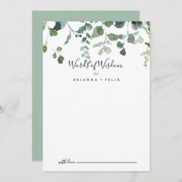 Manuscript Green Foliage Wedding Words of Wisdom Advieskaart
