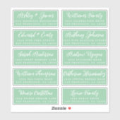 Manuscript Green Wedding Guest Adresetiketten Sticker (Vel)