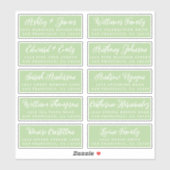 Manuscript Green Wedding Guest Adresetiketten Sticker (Vel)