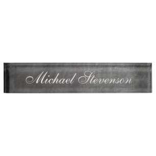 Manuscript Grey Chalkboard Pattern Business Name p Naambordje