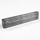 Manuscript Grey Chalkboard Pattern Business Name p Naambordje