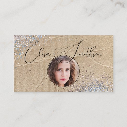 Manuscript Grunge Glam Social Media QR Code Voeg F Visitekaartje (Voorkant)