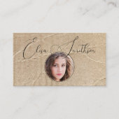 Manuscript & Grunge Social Media QR Code Unieke Fo Visitekaartje (Voorkant)