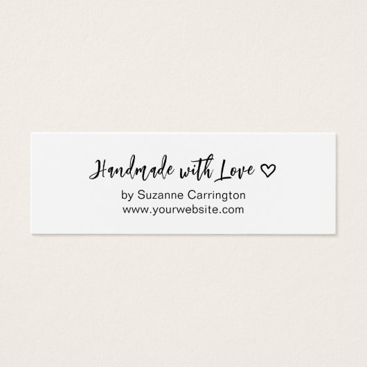 Manuscript Handmade with Love. Aangepast mini-Labe Mini Visitekaartjes (Voorkant)