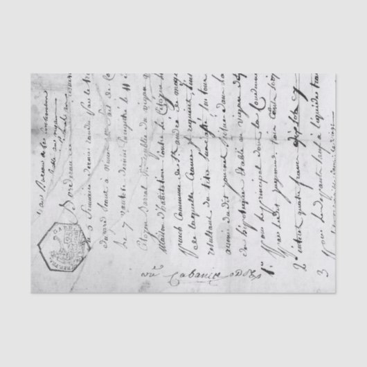 Manuscript Handschrift Tissuepapier (Voorkant)